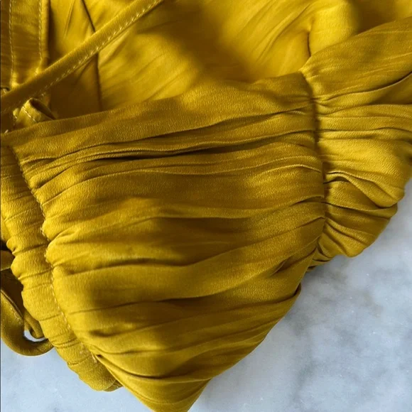 Free People Elegant chartreuse-Mustard-golden Halter Dress XS NWT - Picture 11 of 13